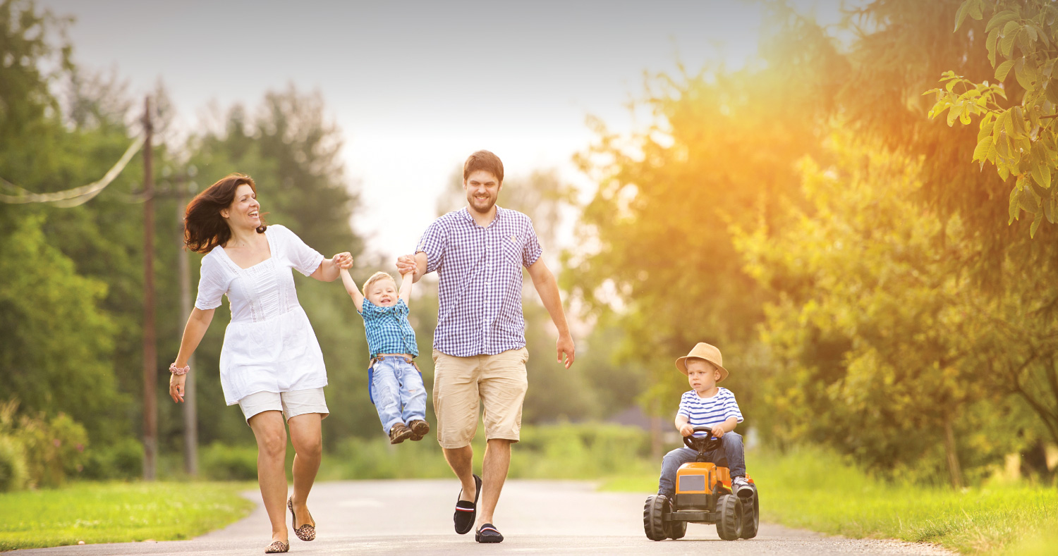 Happy Family on a Walk - aebank.us